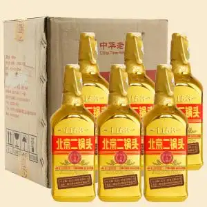 永丰牌北京二锅头50度出口型小方瓶大金狗金瓶清香型白酒1.5升