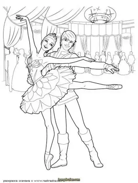 12个跳舞芭蕾主题的女生公主涂色大全-红豆饭小学生简笔画大全